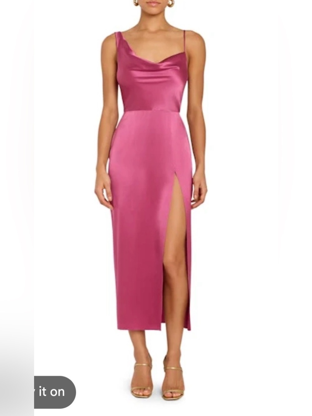 NWT - Amanda Uprichard Svetlana Dress in cinder rose with Side Slit - M